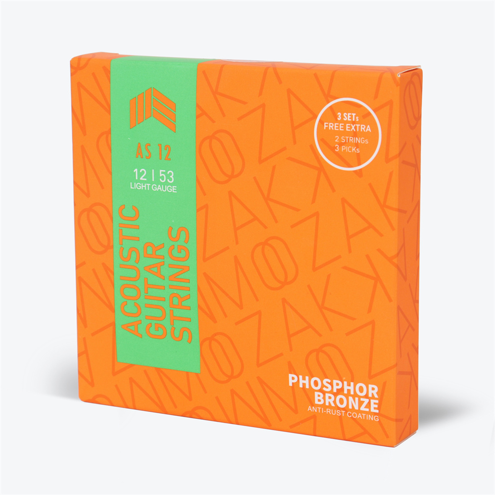 MOOZAK AS12 3sets Phosphor Bronze   Acoustic Guitar Strings, 12-53 Light