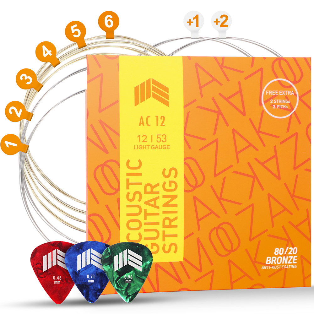 MOOZAK 80/20 Bronze Acoustic Guitar Strings 1 Pack | AC1201