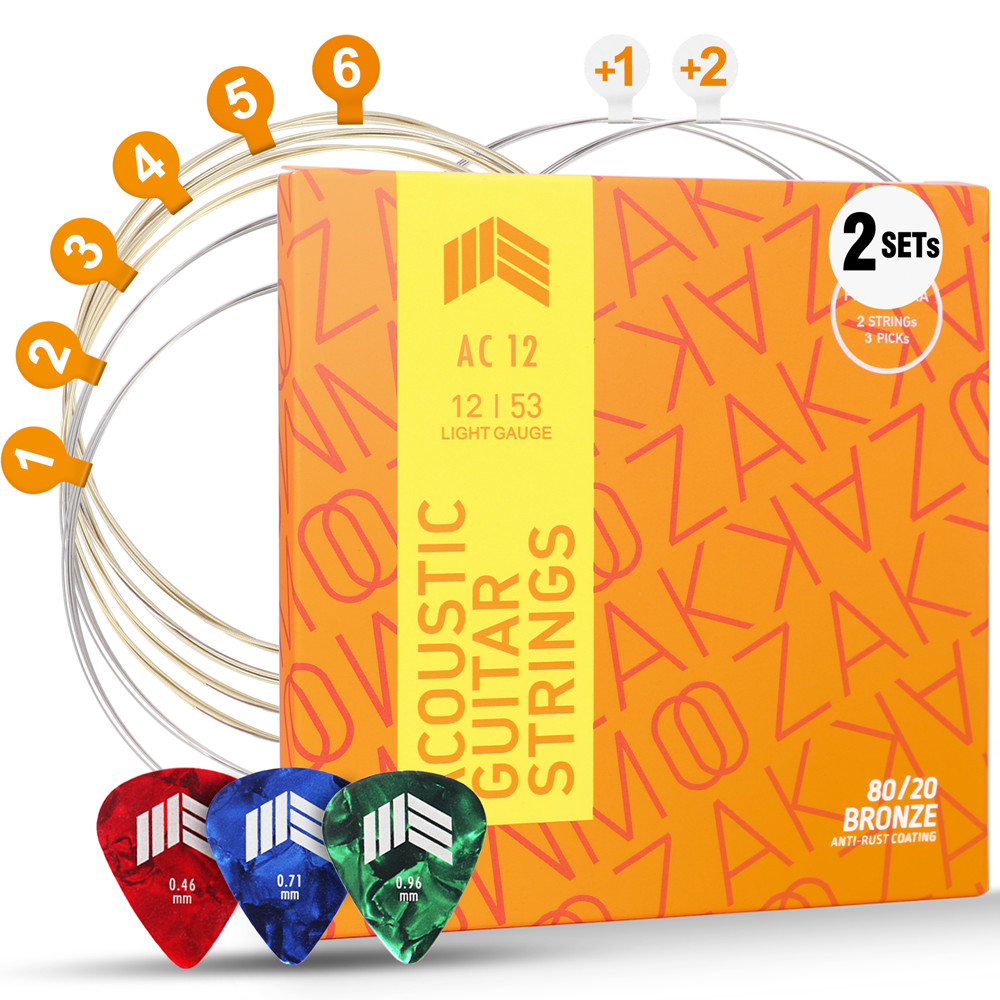 MOOZAK 80/20 Bronze Acoustic Guitar Strings 2 Packs | AC1202