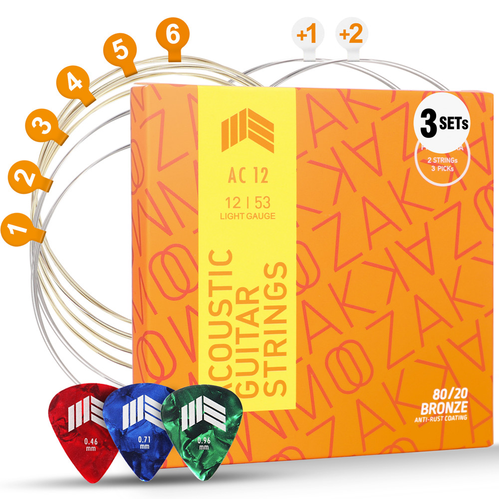 MOOZAK 80/20 Bronze Acoustic Guitar Strings 3 Packs | AC1203